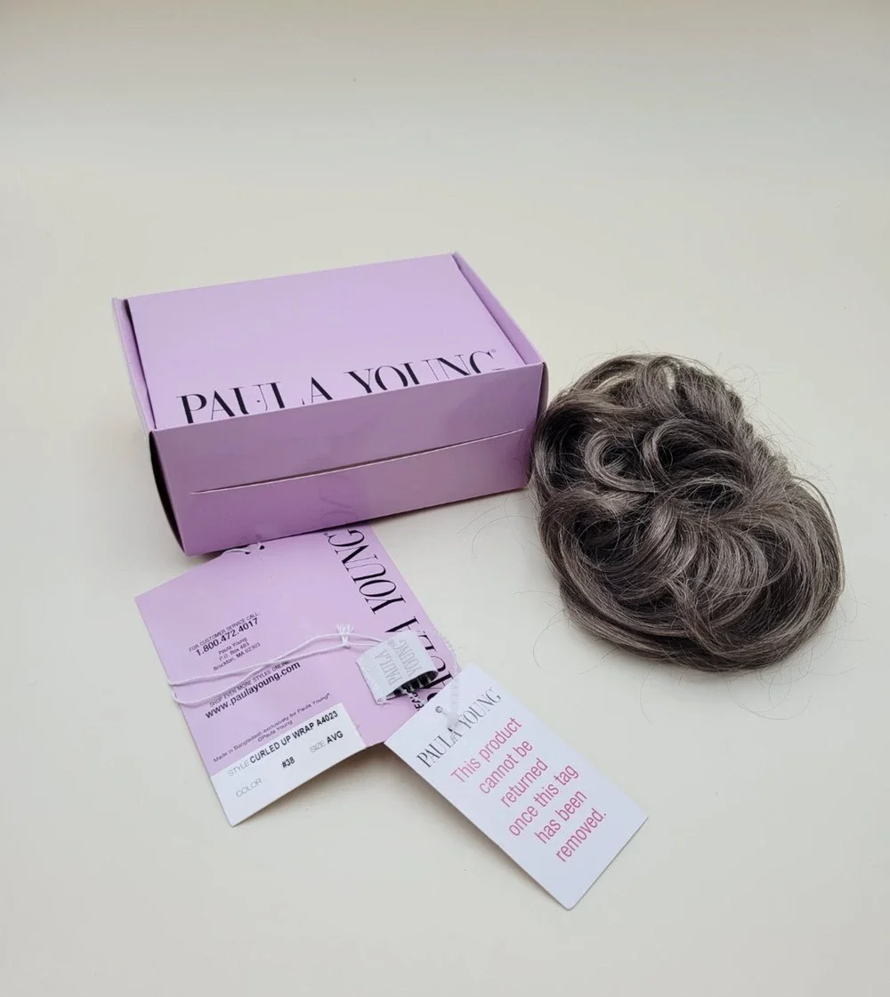 Paula Young Curled Up Wrap Hairpiece A4023 Color 38 Medium Brown Grey Average